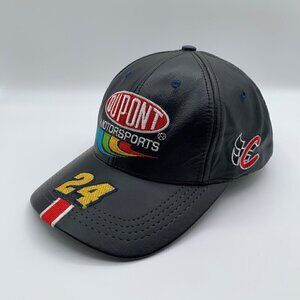 Jeff Gordon Vintage Black Chase Authentics Leather Strapback Hat